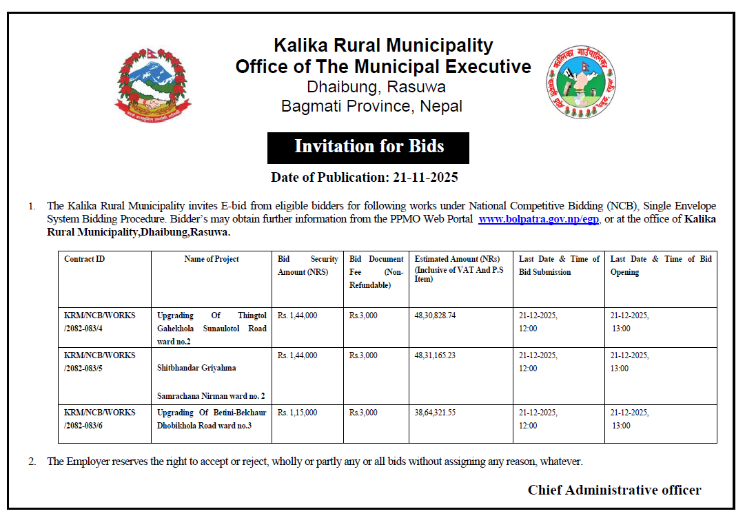 Invitation for Bids